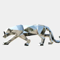 Panther 71cm Geometric Metal Garden Sculpture
