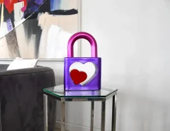 Passion Padlock 38cm Purple Resin Indoor Sculpture