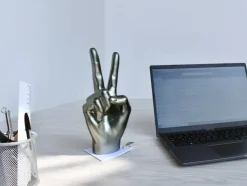 Peace Hand 28cm Anthracite Resin Indoor Sculpture