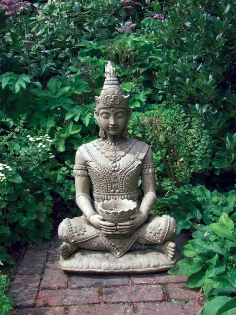 Peaceful Buddha Stone Garden Statue
