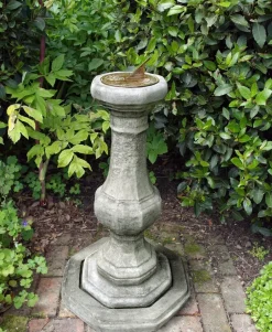 Pedestal Aged Brass Stone Garden Sundial