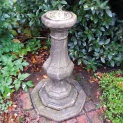 Pedestal Brass Stone Garden Sundial