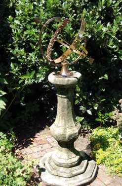 Pedestal Grand Armillary Stone Garden Sundial