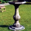 Pedestal Plain Stone Garden Birdbath