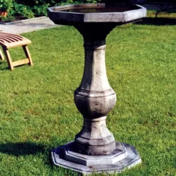 Pedestal Plain Stone Garden Birdbath
