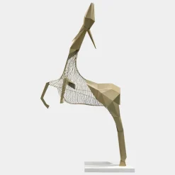 Phantom Deer 280cm Gold Metal Garden Sculpture