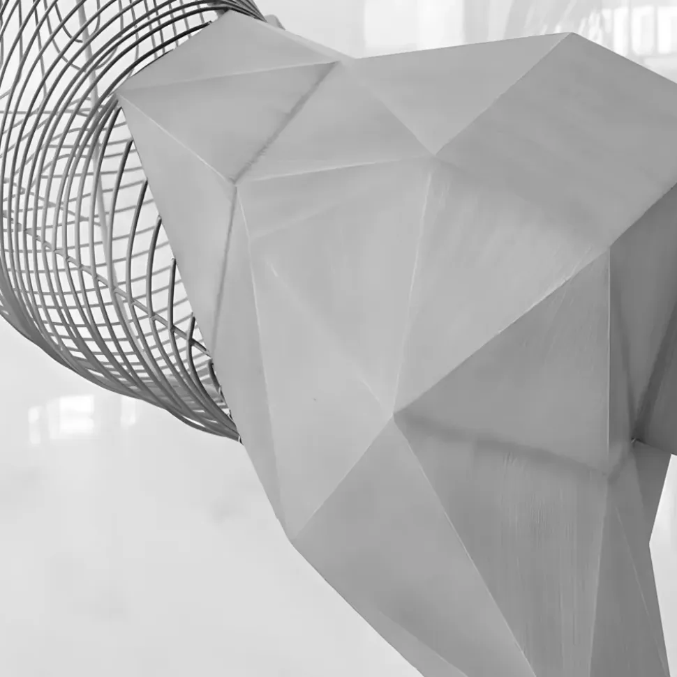 Phantom Deer 250cm Silver Metal Garden Sculpture