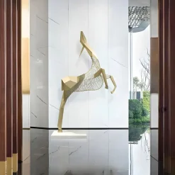 Phantom Deer 280cm Silver Metal Garden Sculpture