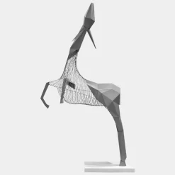 Phantom Deer 200cm Silver Metal Garden Sculpture