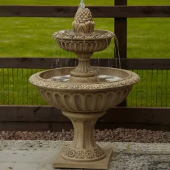 Pineapple Two Tier Stone Fountain Garden Water Feature