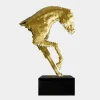 Pixel Horse 160cm Gold Metal Garden Sculpture