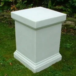 Plain 52cm Marble Resin Garden Pedestal