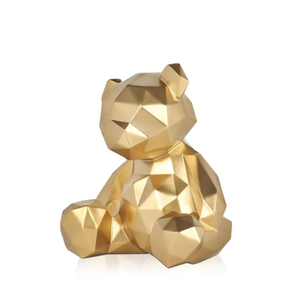 Polygon Bear 20cm Gold Resin Indoor Sculpture