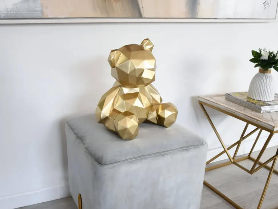 Polygon Bear 30cm Gold Resin Indoor Sculpture