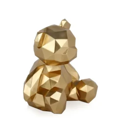 Polygon Bear 30cm Gold Resin Indoor Sculpture
