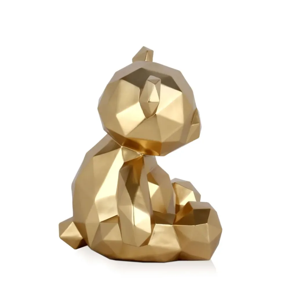 Polygon Bear 30cm Gold Resin Indoor Sculpture