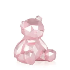 Polygon Bear 20cm Pink Resin Indoor Sculpture