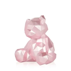 Polygon Bear 20cm Pink Resin Indoor Sculpture