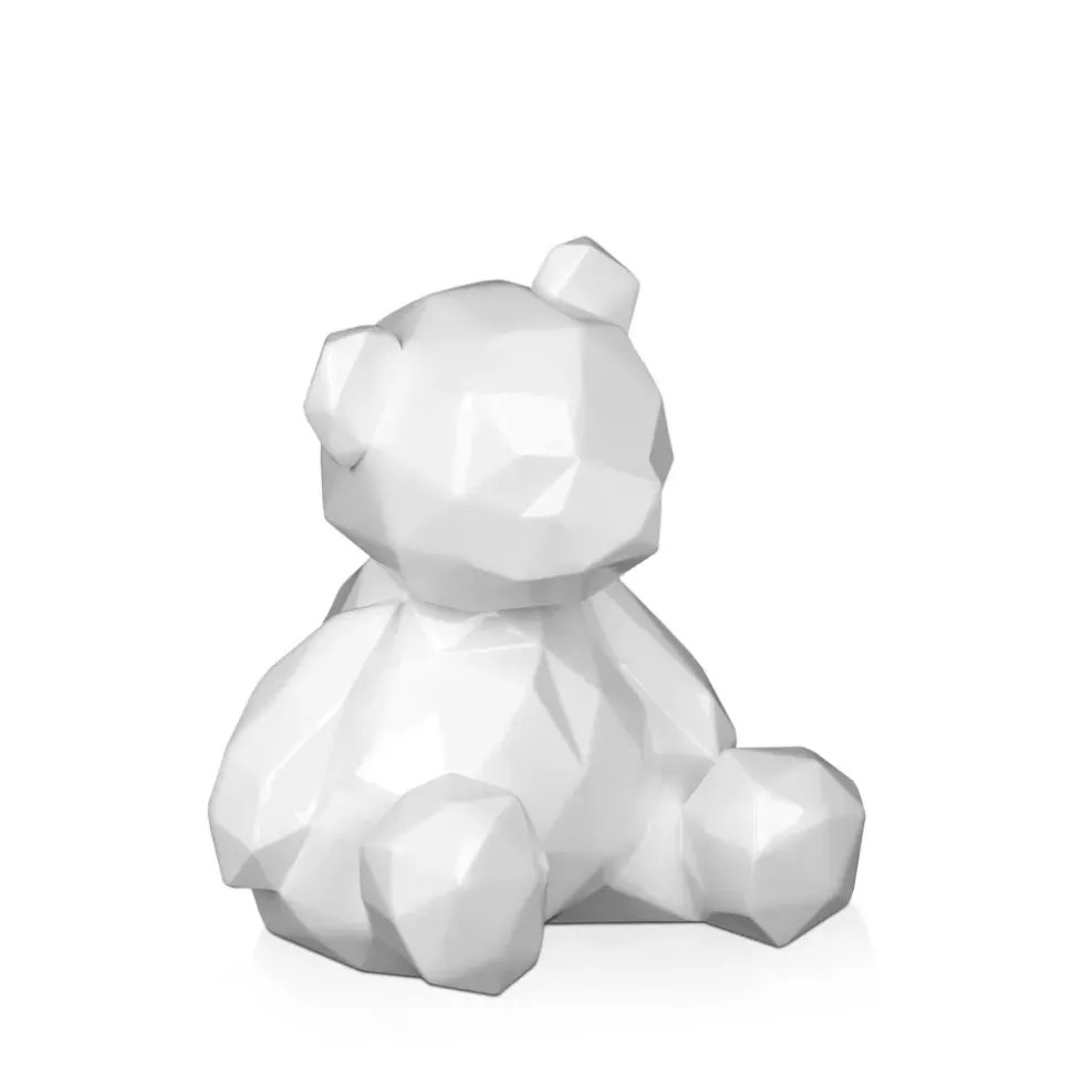 Polygon Bear 20cm White Resin Indoor Sculpture