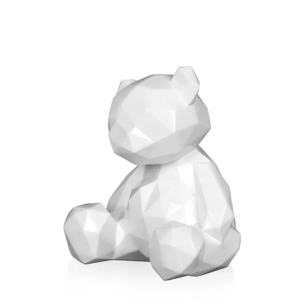Polygon Bear 20cm White Resin Indoor Sculpture