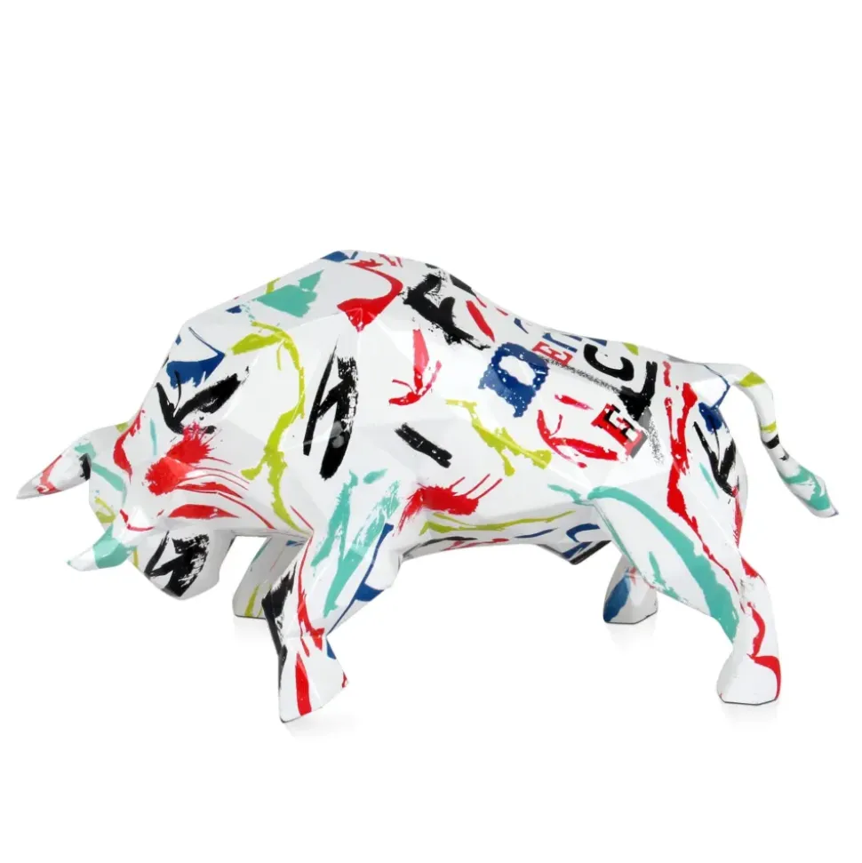 Polygon Bull 25cm Abstract Resin Indoor Sculpture