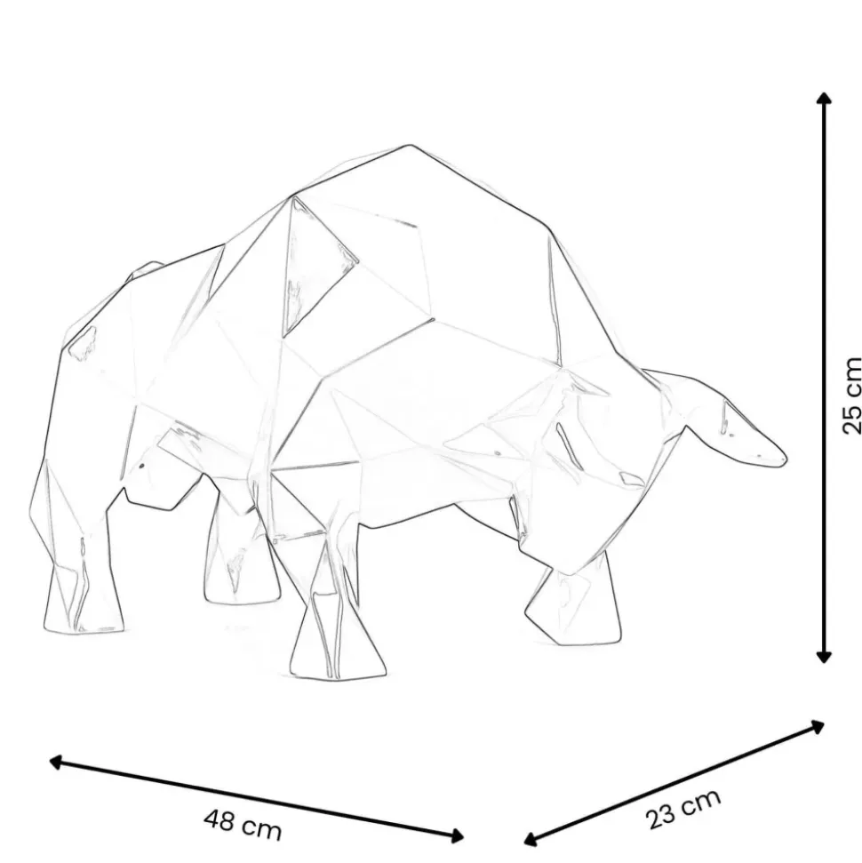 Polygon Bull 25cm Abstract Resin Indoor Sculpture