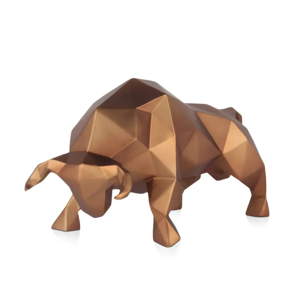 Polygon Bull 25cm Bronze Resin Indoor Sculpture