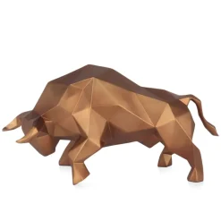 Polygon Bull 25cm Bronze Resin Indoor Sculpture