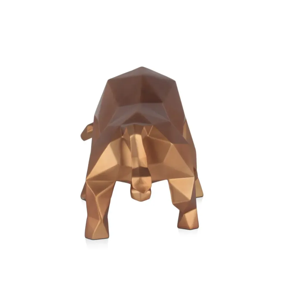 Polygon Bull 25cm Bronze Resin Indoor Sculpture
