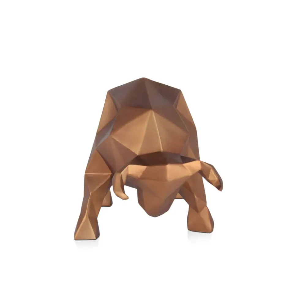 Polygon Bull 25cm Bronze Resin Indoor Sculpture
