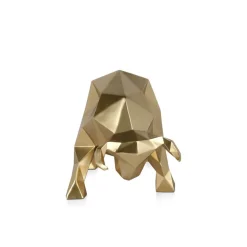 Polygon Bull 25cm Gold Resin Indoor Sculpture