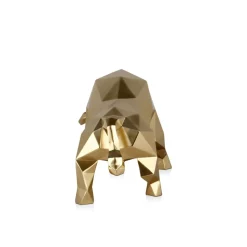 Polygon Bull 25cm Gold Resin Indoor Sculpture
