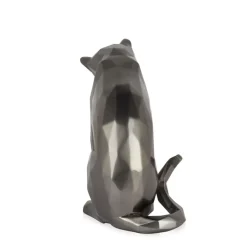 Polygon Cat 24cm Anthracite Resin Indoor Sculpture