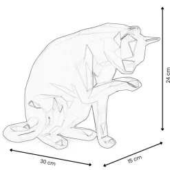 Polygon Cat 24cm Anthracite Resin Indoor Sculpture