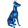 Polygon Doberman 82cm Blue Resin Indoor Sculpture