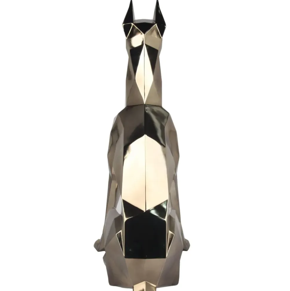 Polygon Doberman 82cm Gold Resin Indoor Sculpture
