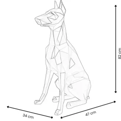 Polygon Doberman 82cm Gold Resin Indoor Sculpture
