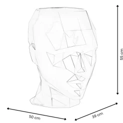 Polygon Female Head 55cm Anthracite Side Table Sculpture