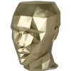 Polygon Female Head 55cm Gold Side Table Sculpture