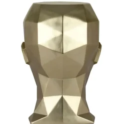 Polygon Female Head 55cm Gold Side Table Sculpture