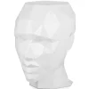 Polygon Female Head 55cm White Side Table Sculpture