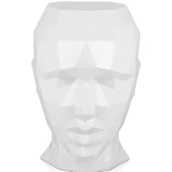 Polygon Female Head 55cm White Side Table Sculpture