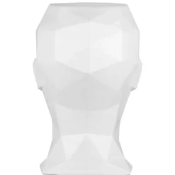 Polygon Female Head 55cm White Side Table Sculpture