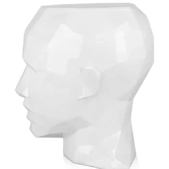 Polygon Female Head 55cm White Side Table Sculpture