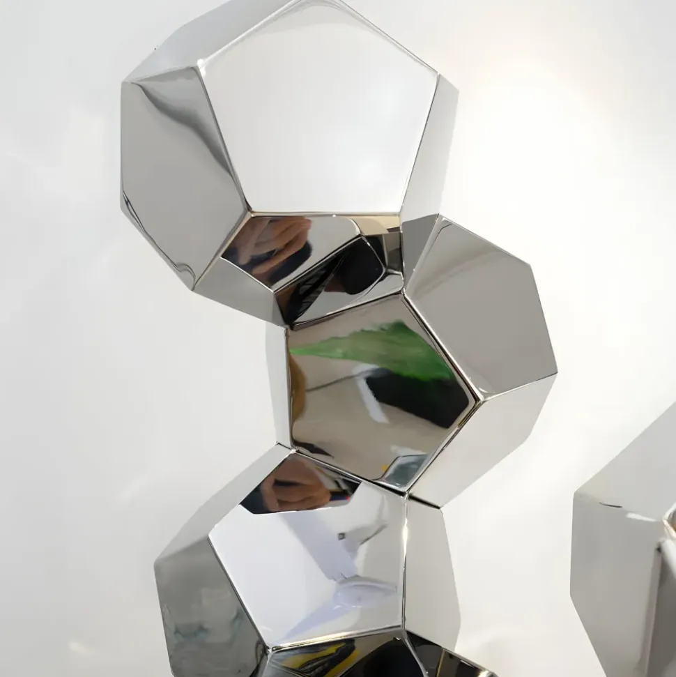 Polygon Fusion 104cm Gold Metal Indoor Sculpture