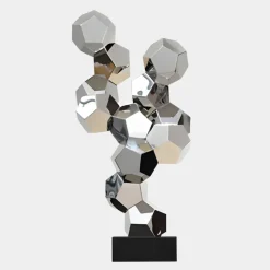 Polygon Fusion 104cm Silver Metal Indoor Sculpture
