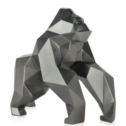 Polygon Gorilla 44cm Anthracite Resin Indoor Sculpture