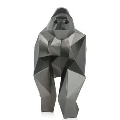 Polygon Gorilla 44cm Anthracite Resin Indoor Sculpture