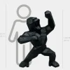 Polygon Gorilla 135cm Black Resin Indoor Sculpture
