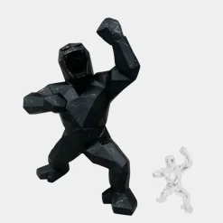 Polygon Gorilla 135cm Black Resin Indoor Sculpture